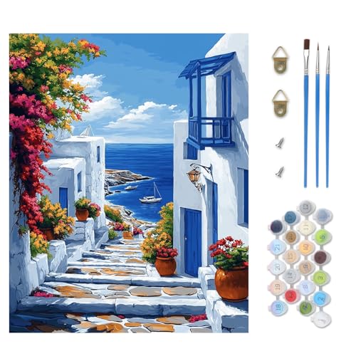 TOSTOG Malen nach Zahlen für Erwachsene, DIY Handgemalt Ölgemälde Kit Paint by Numbers Adult Mit 3 - Pinseln und Acrylfarbe Home Haus Deko Ohne Rahmen(40×50cm) von TOSTOG