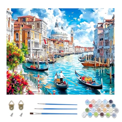 TOSTOG Malen nach Zahlen für Erwachsene, DIY Handgemalt Ölgemälde Kit Paint by Numbers Adult Mit 3 - Pinseln und Acrylfarbe Home Haus Deko Ohne Rahmen(40×50cm) von TOSTOG