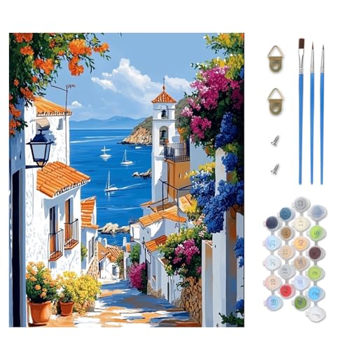 TOSTOG Malen nach Zahlen für Erwachsene DIY Handgemalt Ölgemälde Kit Paint by Numbers Adult Mit 3 - Pinseln und Acrylfarbe Home Haus Deko Ohne Rahmen(40×50cm) von TOSTOG
