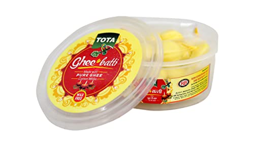 TOTA Ghee Batti Dochte aus Baumwolle, wachsfrei, 1 Stück, Gelb, 1 Stück TOTA Ghee Batti Dochte aus Baumwolle, wachsfrei, 1 Stück, Gelb, 1 Stück von TOTA