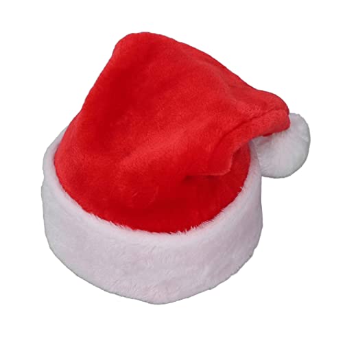 TOTITOM Weihnachtsmütze, verdicktes Futter, kurze Plüsch-Weihnachtsmannmütze, Rot / Weiß, attraktive dekorative Feiertagsmütze, Neujahrsgeschenk von TOTITOM