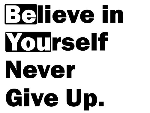 TOTOMO Wandaufkleber aus Vinyl mit Aufschrift "Believe in Yourself Never Give Up", inspirierend, Wandaufkleber, positives Motto, Kunst, Buchstaben, Heimdekoration TOTOMO Wandaufkleber aus Vinyl mit Aufschrift "Believe in Yourself Never Give Up", inspirierend, Wandaufkleber, positives Motto, Kunst, Buchstaben, Heimdekoration von TOTOMO