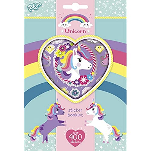 Unicorn Stickerbuch - Gestalte zauberhafte Einhornwelten mit 400 verschiedenen Motiven wie Einhörnern, Diamanten und Buchstabenstickern, für Scrapbooking und Bastelarbeiten von TOTUM