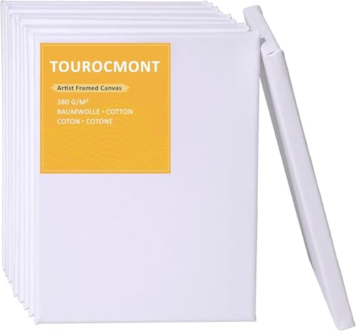 10er Set Leinwand 13x18 cm Bespannt Keilrahmen aus 100% Baumwolle 380 g/m² Leinwände zum bemalen 100% Säurefrei weiß grundiert für Acrylfarbe, Ölfarbe, Gouache, Aquarell 10er Set Leinwand 13x18 cm Bespannt Keilrahmen aus 100% Baumwolle 380 g/m² Leinwände zum bemalen 100% Säurefrei weiß grundiert für Acrylfarbe, Ölfarbe, Gouache, Aquarell von TOUROCMONT