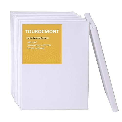 10er Pack Leinwand 30x40 cm Keilrahmen Bespannt Baumwolle 380 g/m² Leinwände zum bemalen 100% Säurefrei weiß grundiert für Acrylfarbe, Ölfarbe, Gouache 10er Pack Leinwand 30x40 cm Keilrahmen Bespannt Baumwolle 380 g/m² Leinwände zum bemalen 100% Säurefrei weiß grundiert für Acrylfarbe, Ölfarbe, Gouache von TOUROCMONT