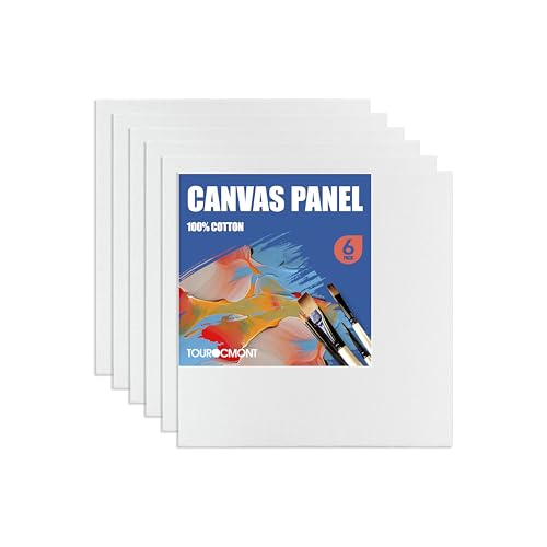 Leinwand 20x20cm 6er Set Malkarton aus 100% Baumwolle Leiwandbrett Säurefrei für Acrylmalerei, Ölgemälde, Gouache, Aquarell Leinwand 20x20cm 6er Set Malkarton aus 100% Baumwolle Leiwandbrett Säurefrei für Acrylmalerei, Ölgemälde, Gouache, Aquarell von TOUROCMONT