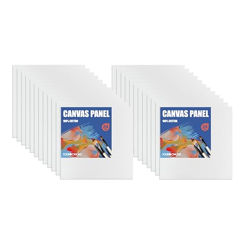 Leinwand Malkarton 24er Pack zum Bemalen 15x15cm, weiß grundiert, aus 100% Baumwolle Ideal zum Malen für Acrylmalerei, Ölgemälde, Gouache, Aquarell Leinwand Malkarton 24er Pack zum Bemalen 15x15cm, weiß grundiert, aus 100% Baumwolle Ideal zum Malen für Acrylmalerei, Ölgemälde, Gouache, Aquarell von TOUROCMONT