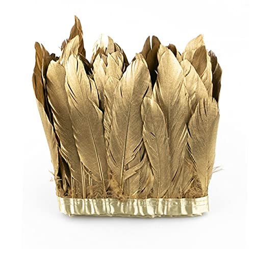 TOUUO 2 Meter natürliches Gold-Federband, für Handarbeiten, Näharbeiten, Kleidung, DIY, Gänsefedern, Party, Hochzeit, Dekoration, 15-20 cm TOUUO 2 Meter natürliches Gold-Federband, für Handarbeiten, Näharbeiten, Kleidung, DIY, Gänsefedern, Party, Hochzeit, Dekoration, 15-20 cm von TOUUO