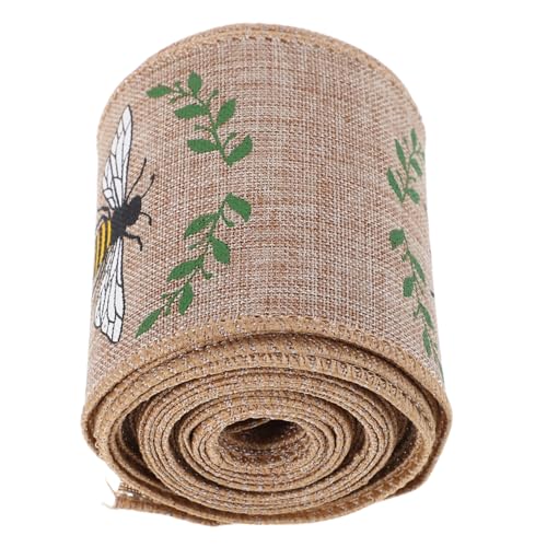TOVINANNA 1 Rolle Bienen Gurtband Basteln Haarschleifenbänder Festband Dekoratives Geschenkband Drahtband Für Kränze Bienen Gurtband Mit Drahtrand Bienenband Mit Drahtrand von TOVINANNA