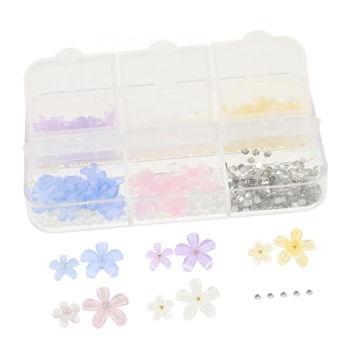 TOVINANNA 1 Schachtel Nail Charms Blumen für Nagelkunst Dekorative Zubehör für Diy Nail Art Stilvolle und Langlebige Nagelverzierung für Kreative Designs Packung von TOVINANNA