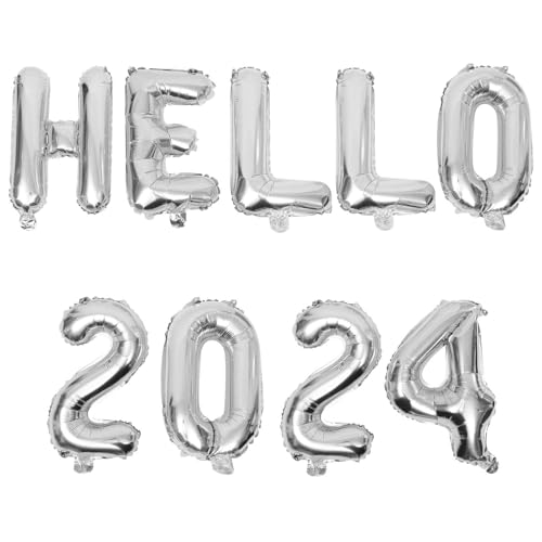 TOVINANNA 1 Satz 2024 Partyballons Luftballons Silvester Party Gunst Neujahrsballon für 2024 Ornament Dekor Requisite für die Fotokabine des neuen Jahres Partyzubehör für das neue Jahr von TOVINANNA