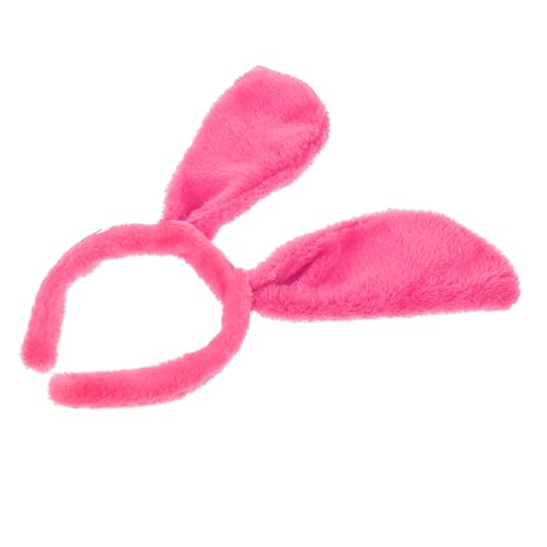 TOVINANNA 1 Stück Hundeohrstirnband Lockige Haarstirnbänder Bräutigam Wolfsohren Damen Welpenohren Haarband Frauen Mädchen Party Tierohren Stirnband Erwachsener Reifen Rosy Plüschstoff von TOVINANNA