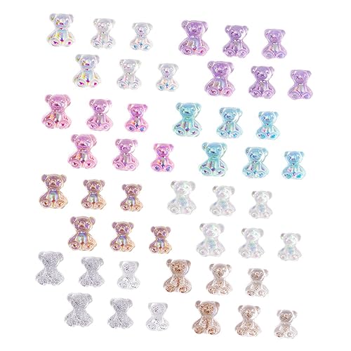 TOVINANNA 100 Stück Selbstgemacht Bär Modellierung Nagel Maniküre Resin Patches Nail Art Dekoration für Kreative Nagelkunst für Profis und Hobbyisten für Persönliche Designs von TOVINANNA