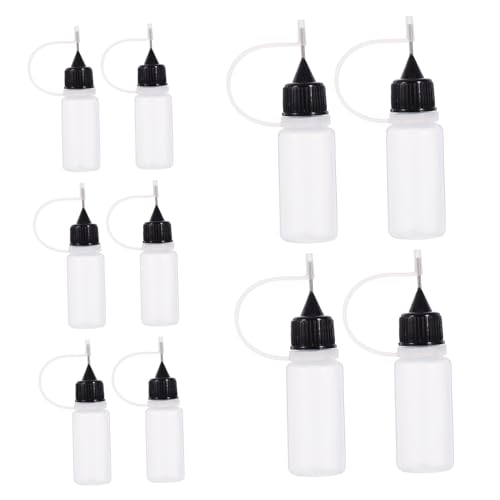TOVINANNA 10Stücke Präzisionsnadelspitzen Quetschflaschen Flüssigkeitsbehälter für DIY Quilling Acrylmalerei und Präzise Anwendung von TOVINANNA