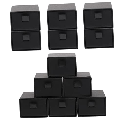 TOVINANNA 12Stücke Schmuck Organizer Teilig Tragbare Schmuckbox für Ohrringe und Ringe Staubdicht und Platzsparend für Reisen und Zuhause Schwarze Schmuckverpackung von TOVINANNA
