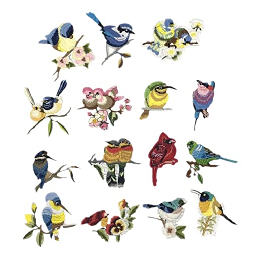 TOVINANNA 15Stücke Teiliges von Gestickten Vogel Patches für Kreative Kleiderdekoration und DIY Projekte Einfach Aufzubügeln und Langlebig für TOVINANNA 15Stücke Teiliges von Gestickten Vogel Patches für Kreative Kleiderdekoration und DIY Projekte Einfach Aufzubügeln und Langlebig für von TOVINANNA