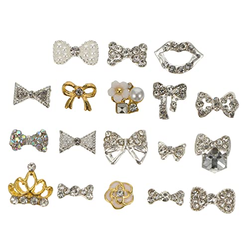 TOVINANNA 18 Stück Teiliges Nagelkunst Dekorationen Strasssteine Schmuck DIY Nail Art Zubehör für Anfänger und Profis für Feste und Kreative Projekte von TOVINANNA