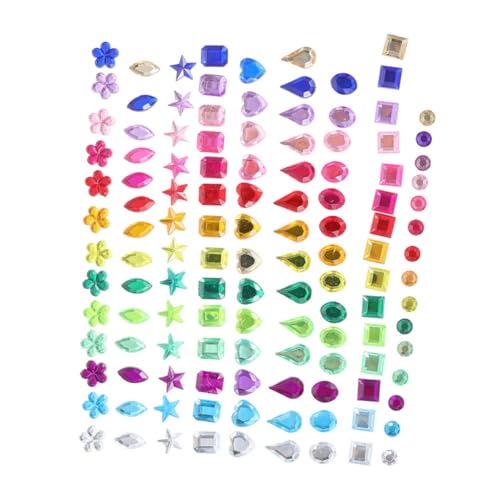 TOVINANNA 1800 Stück Acryl Strasssteine Bunte nicht Selbstklebende Flachrücken Deko für Kreative Kinderprojekte Bastelarbeiten und Scrapbooking Verschiedene Formen von TOVINANNA