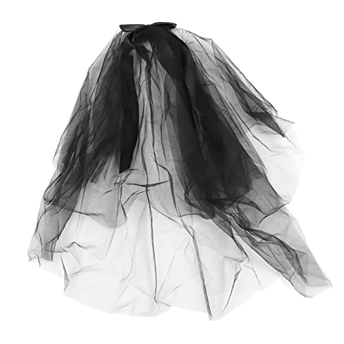 TOVINANNA 1Stück Halloween Ghost Schleier mit Schleife Eleganter Kopfschmuck für Damen für Halloween Partys Fotoshootings von TOVINANNA