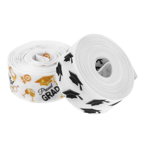 TOVINANNA 2 Rollen Satinband für Abschlussfeiern Yards Geschenkband mit Einzigartigem Abschlussmotiv zum Verpacken von Geschenken für Diy Dekorationen aus Weichem Polyester Gefertigt TOVINANNA 2 Rollen Satinband für Abschlussfeiern Yards Geschenkband mit Einzigartigem Abschlussmotiv zum Verpacken von Geschenken für Diy Dekorationen aus Weichem Polyester Gefertigt von TOVINANNA