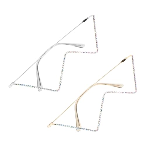 TOVINANNA 2 Stück Förmige Brillenrahmen Gläser Funkelnde und Metallsonnenbrillen für Kostümpartys und Gesellschaftliche Anlässe Trendiges Accessoire mit Eleganten Verzierungen TOVINANNA 2 Stück Förmige Brillenrahmen Gläser Funkelnde und Metallsonnenbrillen für Kostümpartys und Gesellschaftliche Anlässe Trendiges Accessoire mit Eleganten Verzierungen von TOVINANNA
