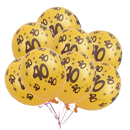 TOVINANNA 20 Stück 12 Luftballons Latexballons schwarzer Ballon schwarzes Dekor Goldrand zahlen luftballon Zahlenballons Geburtstag Gummiballons Nummer 40 Ballons Emulsion schmücken von TOVINANNA