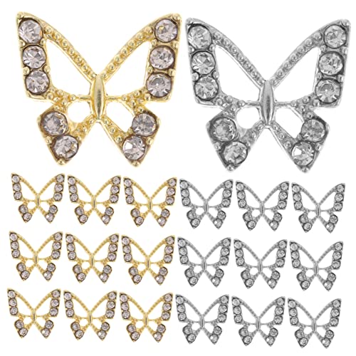 TOVINANNA 20 Stück Schmetterling Nagel Charms für DIY Maniküre Rhinestone Nail Art Dekoration Gold Silber für Nagelkunst und Kreative Bastelprojekte TOVINANNA 20 Stück Schmetterling Nagel Charms für DIY Maniküre Rhinestone Nail Art Dekoration Gold Silber für Nagelkunst und Kreative Bastelprojekte von TOVINANNA