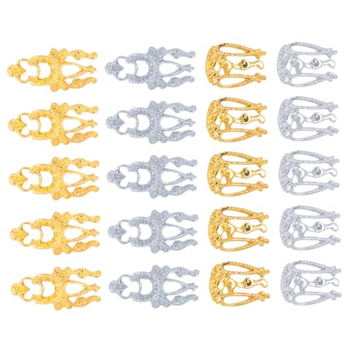 TOVINANNA 20 Stück Teiliges Nagelkunst Dekorationen DIY Zubehör für Maniküre Gold Silber für Glamouröse Nägel für Salon und Zuhause für Naturnägel und Kunstnägel von TOVINANNA