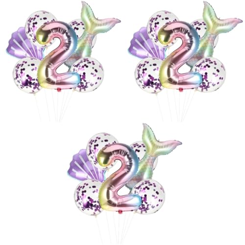 TOVINANNA 21 Stk Meerjungfrau Ballon Gastgeschenke Mariposas decorativas para pared ballon set luftballons set Zahlenballons Babyanzüge Luftballons zum 2. Jahrestag lustige foto requisiten von TOVINANNA