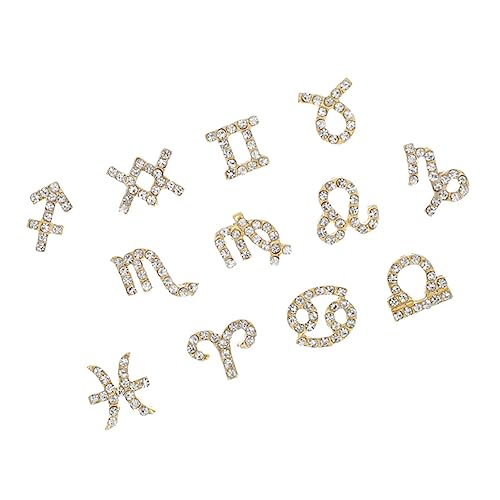 TOVINANNA 24 Stück Metall Nail Art Charms mit Strass Designs für Kreative Nageldesigns Geeignet für Profis und DIY Glänzende Dekoration für Ihre Nägel von TOVINANNA