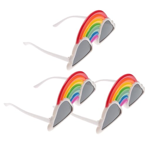 TOVINANNA 3 Stück Bunte Regenbogen Wolken Partybrillen Leicht Robust Lustig Cosplay Eyeglasses für Tanz Fest Erwachsene von TOVINANNA