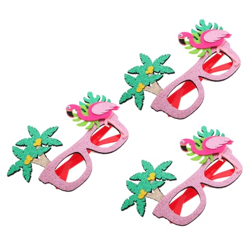 TOVINANNA 3 Stück Flamingo Brillenrahmen Strand Themen Dekorationen Hawaii Fancy Brille Tropische Luau Brille Hawaii Kostüm Brille Hawaii Foto Brille Hawaii Themen Party von TOVINANNA