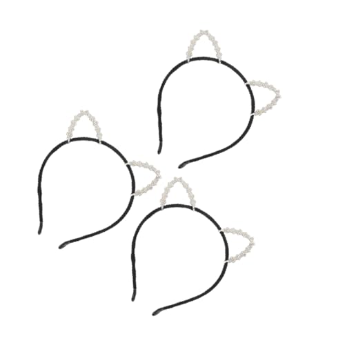 TOVINANNA 3 Stück Katzenohren Haarschmuck Teiliges mit Glitzer und Schmucksteinen Leicht und Bequem für und Mädchen für Cosplay Partys und Alltag von TOVINANNA