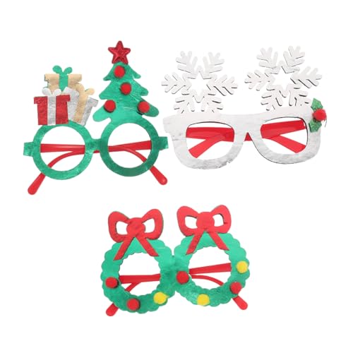 TOVINANNA 3 Stück Teiliges Weihnachtsbrillen Schneeflocken Weihnachtsbaum-design Festliche Silhouetten Langlebige Fasern als Partydekoration und Neujahrsfeier-accessoires von TOVINANNA