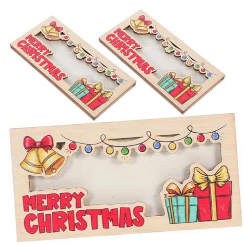TOVINANNA 3 Stück Weihnachts-geldhalter aus Holz Vielseitiger Karten Bargeld-organizer für Festliche Partys Personalisierbarer Xmas Kartenhalter als Praktisches und Eleganter Party Favor von TOVINANNA