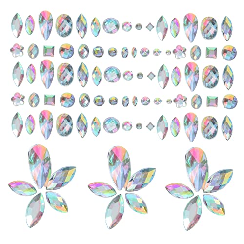 TOVINANNA 300 Stück Flachrückige Strasssteine für Nagelkunst Glitzernde Nail Art Dekorationen für DIY Bastelprojekte und Kreative Nageldesigns Weiß Ab Farben von TOVINANNA