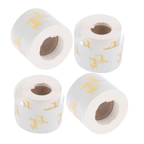 TOVINANNA 4 Rollen Transparent Gold Thank You Aufkleber mit Eleganten Botschaften für Hochzeiten und Kleine Unternehmen Runde Etiketten für Stilvolle Verpackungen TOVINANNA 4 Rollen Transparent Gold Thank You Aufkleber mit Eleganten Botschaften für Hochzeiten und Kleine Unternehmen Runde Etiketten für Stilvolle Verpackungen von TOVINANNA