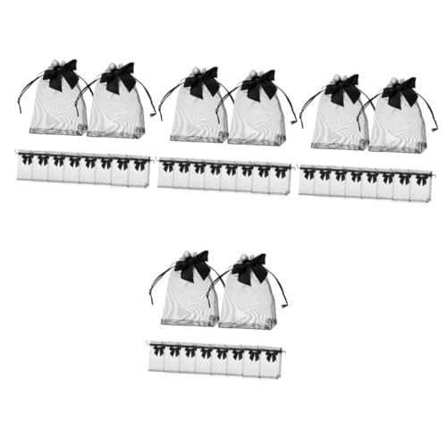 TOVINANNA 4 Sätze Kordelzug Organzasäckchen Schwarz Kleine Geschenkbeutel Für Schmuck Süßigkeiten Und Hochzeiten Vielseitig Verwendbar Für Feiern Und Anlässe 10 Stück * 4 von TOVINANNA