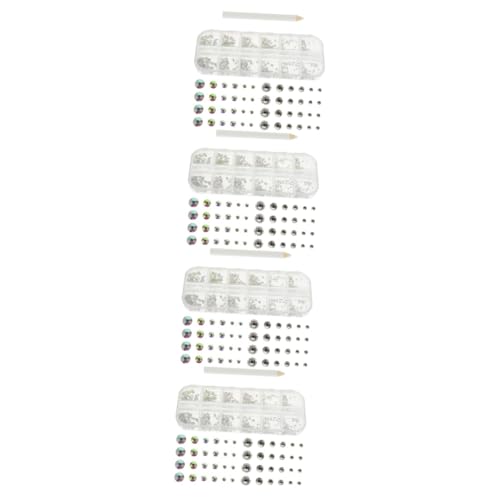 TOVINANNA 4 Sätze Nail Art Strasssteine mit Farben Glitzernde Rhinestones für Nageldesigns Punktstift Diy Maniküre und Dekoration von Handys und Bastelprojekten von TOVINANNA