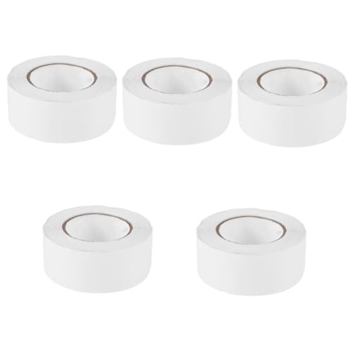 TOVINANNA 5 Rollen Transparente Klebeetiketten pro Rolle Selbstklebende Runde Dichtungssticker für Büro und Haushalt zum Beschriften und Dekorieren von TOVINANNA
