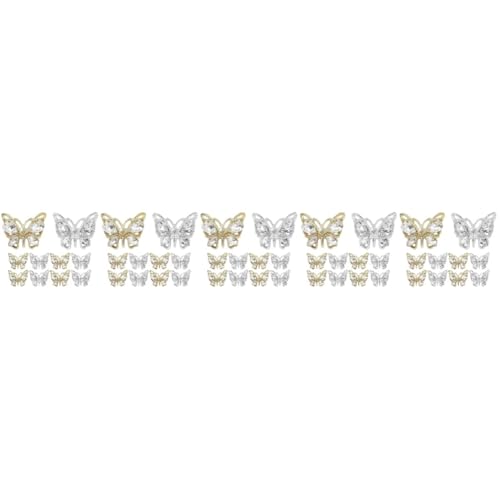 TOVINANNA 5 Sätze Schmetterlings Nagelcharms Butterflies Für Diy Nagelkunst Hochwertige Acryl Nageldekorationen Mit Glitzersteinen Für Professionelle Maniküre Und Zuhause 10 Stück * 5 von TOVINANNA