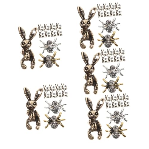 TOVINANNA 5 Sätze Spider Rabbit Nail Charms Nail Art Schmuck Für Diy Nageldesign Und Kreative Maniküre Dekorationen Geeignet Für Zuhause Und Profis 30 Stück * 5 von TOVINANNA