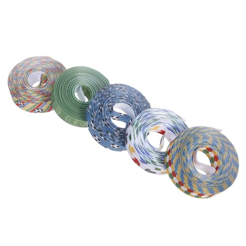 TOVINANNA 5 Stück Fußball Party Dekorationsgürtel Lustiges Band Party Geschenkbänder Fußball Ballspielbänder Fußballbänder Kranzherstellungszubehör Fußball Party Geschenkband von TOVINANNA