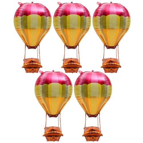 TOVINANNA 5 Stück Heißluftballon Aluminiumballon Kindergeburtstag Party Ballon Partyzubehör Festival Dekor von TOVINANNA