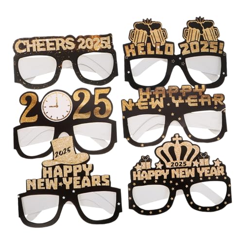 TOVINANNA 6 Stück Lustige Requisitenbrille thematisiert feier party gefallen Glücklich Frohes neues Jahr 2025 Sonnenbrille Neujahrs-Sonnenbrille Silvesterparty nein Eva-Brille Papier TOVINANNA 6 Stück Lustige Requisitenbrille thematisiert feier party gefallen Glücklich Frohes neues Jahr 2025 Sonnenbrille Neujahrs-Sonnenbrille Silvesterparty nein Eva-Brille Papier von TOVINANNA
