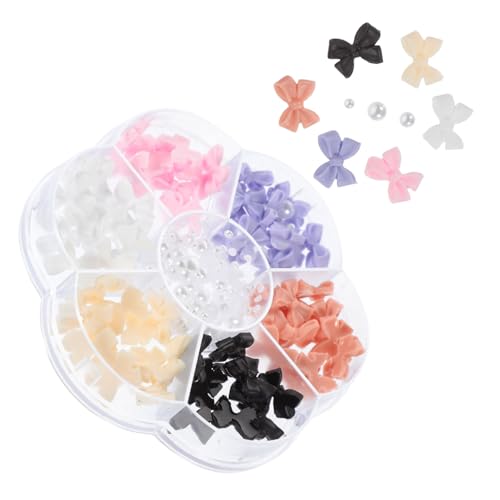 TOVINANNA 7Gitter Charms Perlen Schleife Schmuck Maniküre Dekorationen für Damen Nailart Dekorationen für Stilvolle Nagelkunst für Verschiedene Anlässe von TOVINANNA