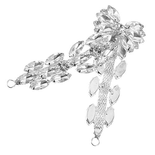 TOVINANNA Augendiamantblume Gürtel Hochzeitsdekor Hochzeit für Frauen Braut Applikationen aus Strass Dekoration säckchen päckchen rucksackbeutel Flecken DIY-Patches für Kleidung Silber- Weiß von TOVINANNA