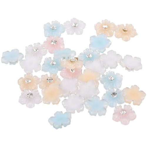 TOVINANNA Blüten Nagel Charms mit Strass Nail Art Zubehör für Diy Nageldekoration Bunte Blumen für Kreative Nagelgestaltung pro Packung von TOVINANNA