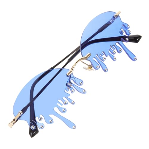 TOVINANNA Diamant-Sonnenbrille Festival Rave-Brille Frauen Geburtstagsfeier Sonnenbrille Tropfengläser verrückt LED Party Sonnenbrille tropfenförmige Gläser Metall-PC Blue TOVINANNA Diamant-Sonnenbrille Festival Rave-Brille Frauen Geburtstagsfeier Sonnenbrille Tropfengläser verrückt LED Party Sonnenbrille tropfenförmige Gläser Metall-PC Blue von TOVINANNA