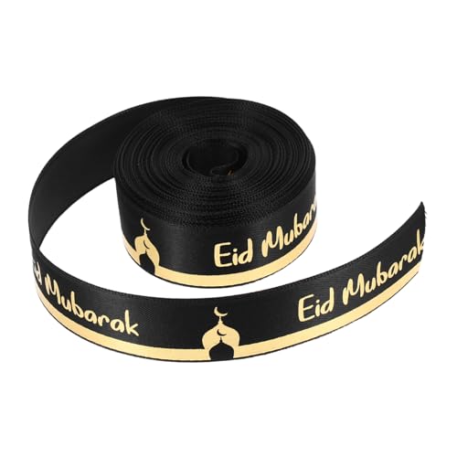 TOVINANNA Fite Decorative Ribbon eid mubarak Partyzubehör Geschenkverpackungszubehör Geschenkbänder Dekoratives Verpackungsband Eid Mubarak-Bänder eid liefert Polyester Black von TOVINANNA